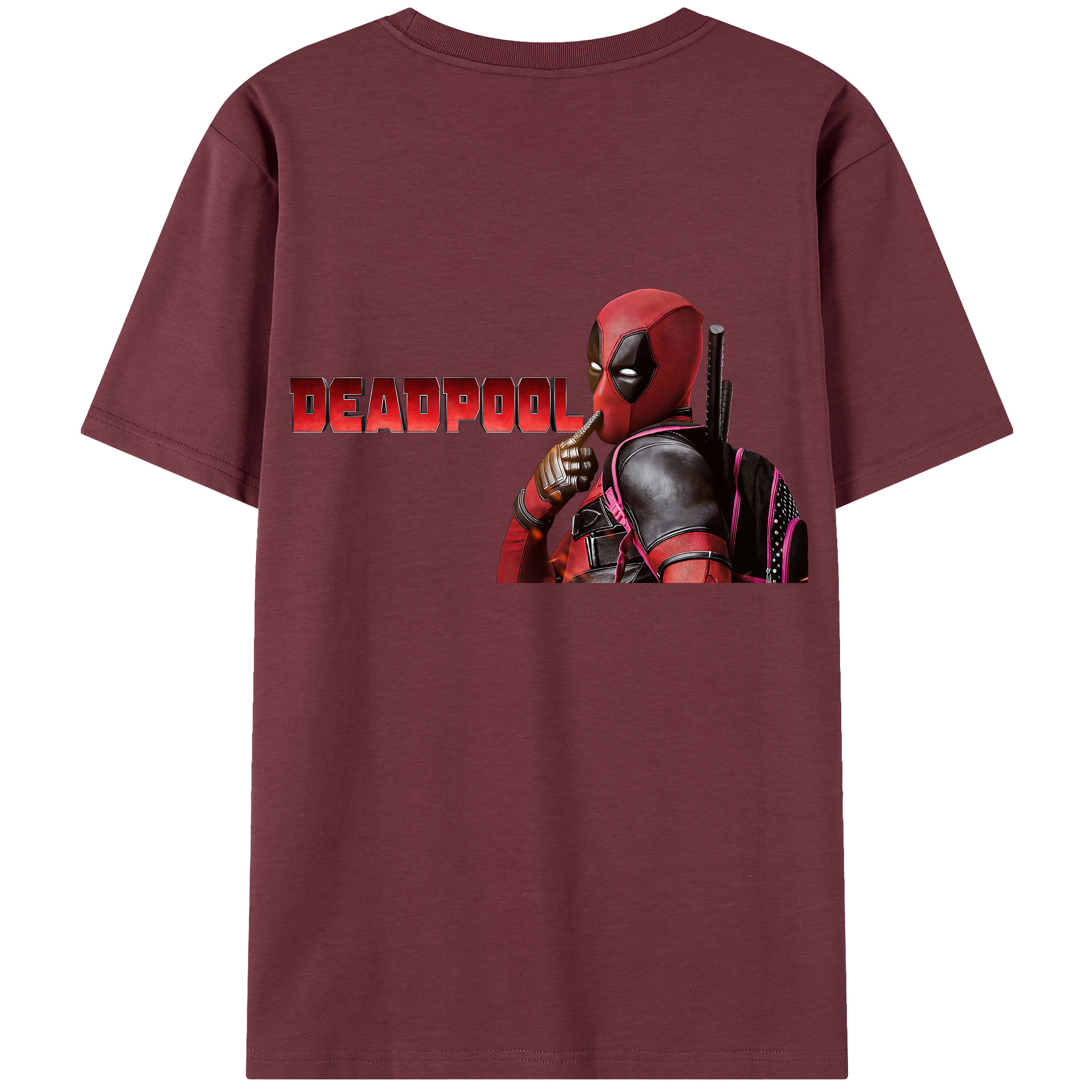 （画像用） Deadpool デッドプール 綿100％半袖Tシャツ（背面プリント）